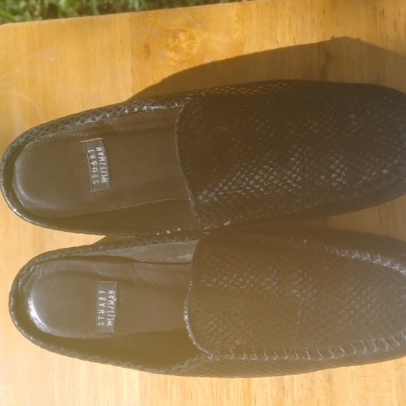 Stuart Weitzman black python print mule. - Picture 6 of 7